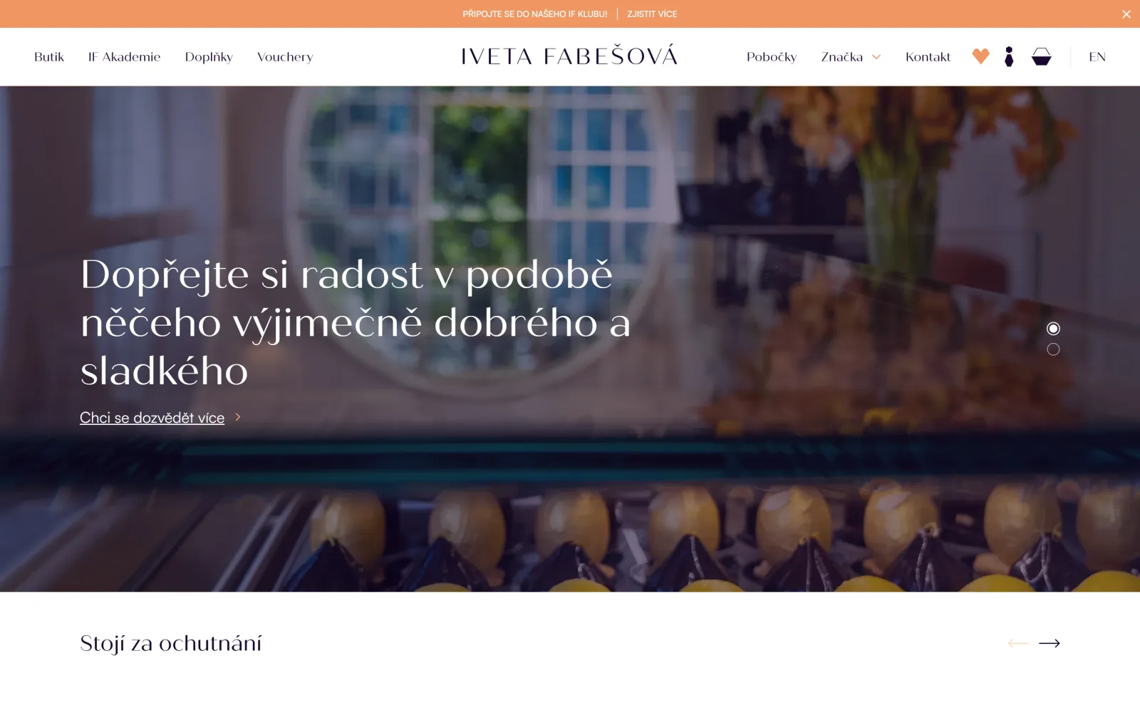Iveta Fabešová – ukázka webu