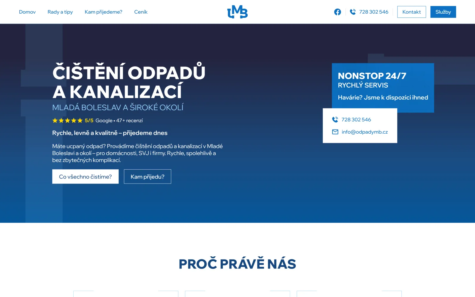 Odpady MB – ukázka webu